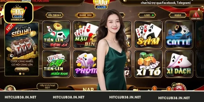 Hệ thống game bài HitClub phong phú và cuốn hút